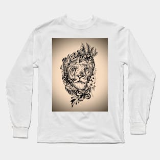 Lion Butterfly Design Long Sleeve T-Shirt